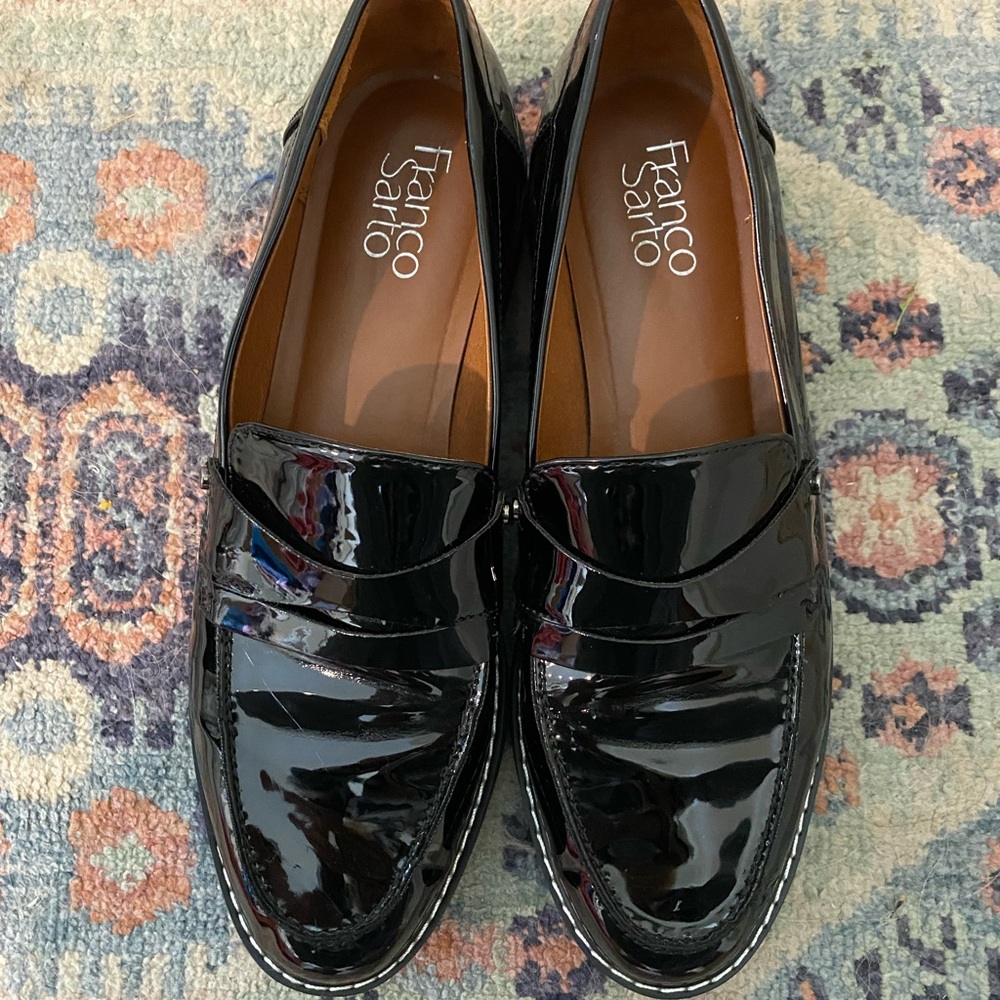 Franco Sarto Shiny Black Loafers